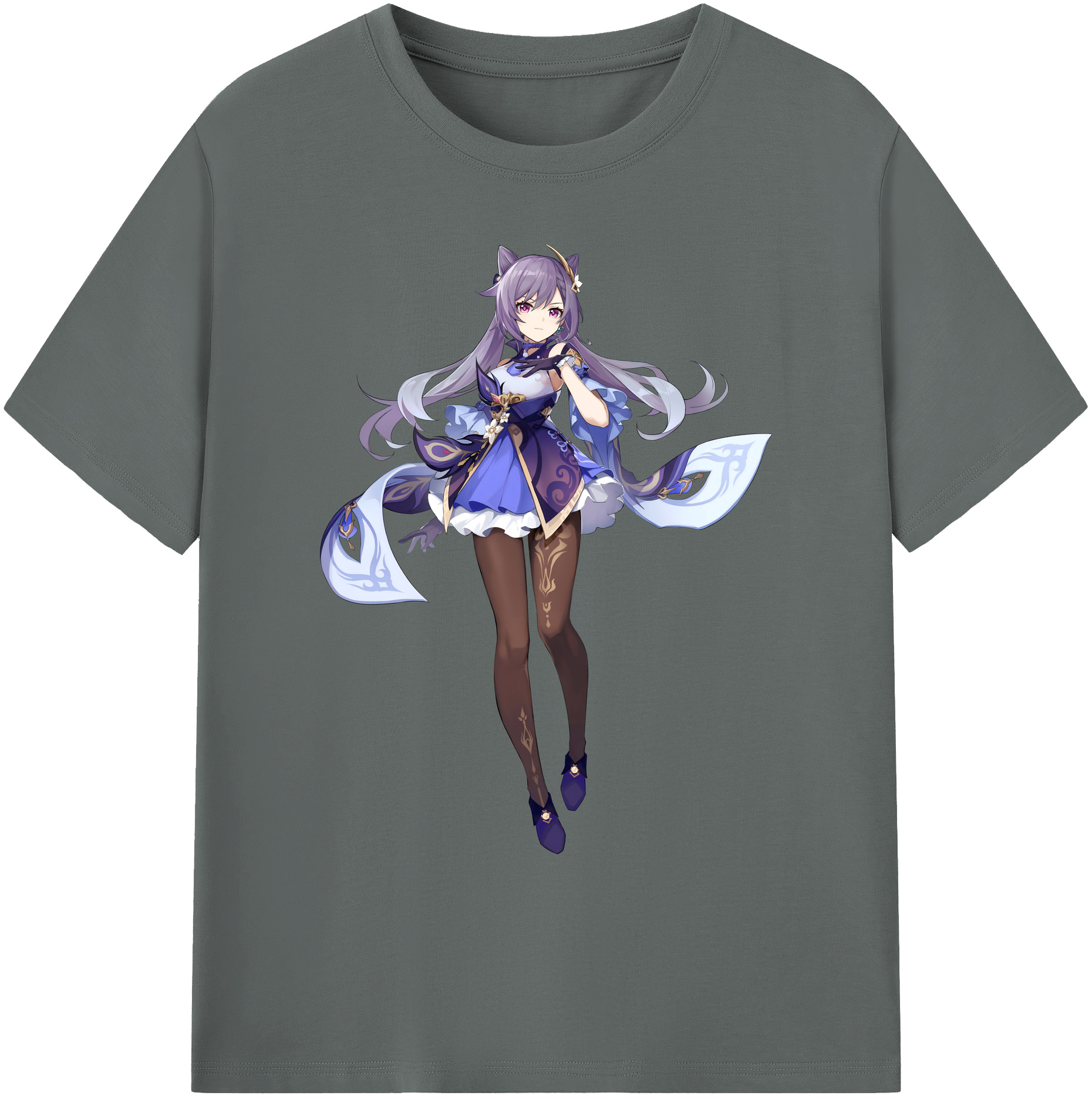 げんし神 刻晴 こくせい genshin Kokusei 綿100％ メンズ半袖Tシャツ｜肌触りやわらか＆通気性